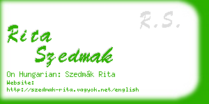 rita szedmak business card